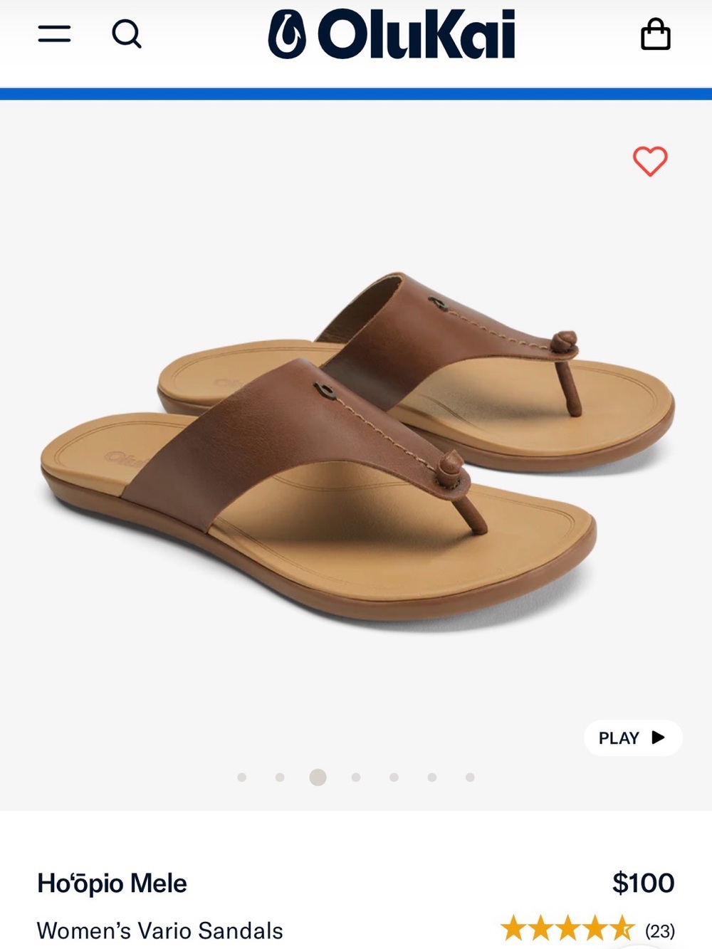 [Like New] OluKai Ho‘ōpio Mele Sandals in toffee/warm sand, size 9 - Picture 4 of 10